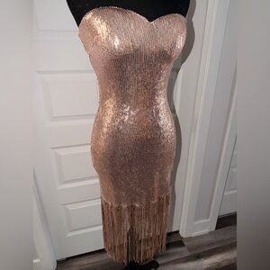 Elegant Rose Gold Sequin Dress
